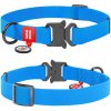 Vode odolný obojok WAU DOG modrý Obvod krku: 24- 40cm, šírka: 20mm s QR kódom
