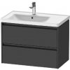 Duravit Ketho.2 - Umývadlová skrinka, 55x78x46 cm, 2 zásuvky, grafit mat K25285049490000