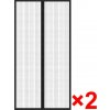 vidaXL Čierny záves proti hmyzu so suchými zipsami 210x100 cm 2 ks