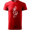 Husľový kľúč kvety - Klasické pánske tričko vyššej gramáže - 2XL ( Červená )