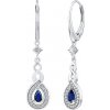 Silvego Luxusné strieborné náušnice Nelope s pravým zafírom a Brilliance Zirconia FWE18412BS