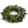 Vianočný veniec miešané ihličie 50 cm x 5 kusov. (Zasnežené ihličie)