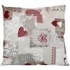 Dekoračná obliečka na vankúš patchwork červené srdiečka Viacfarebná 45x45 cm