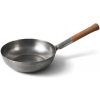Wok panvica - oceľ - Ø 25 cm - drevená rukoväť