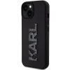 Karl Lagerfeld 3D Rubber Glitter Logo Karl Zadní Kryt pro iPhone 15 Black