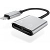SES Adaptér s dvojitou redukciou Lightning pre nabíjanie a slúchadlá Apple iPhone 7, 8 Plus, X, XS a ďalšie strieborný 5184