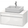 Duravit Ketho - Umývadlová skrinka 43x80x55 cm, 1 zásuvka, lesklá biela KT669402222