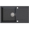 Sink Quality Sink55, kuchynský granitový drez 780x460x215 mm + chrómový sifón, čierna škvrnitá, SKQ-SINK.B.1KDOL.X
