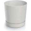 PROSPERPLAST Kvetináč TUBO P ECO WOOD biely 12,8cm