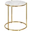 tectake 405941 konferenčný stolík ellsa, mramorová doska, oceľová konštrukcia - biela/zlatá, za kus