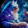 NORIMPEX Diamantové maľovanie Vesmírna mačka 30 x 40 cm