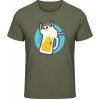 Akciové Gildan Soft-Style Tričko - Motív - Pivo so smrtkou - Military Green - 4XL - Pánske