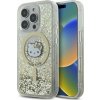 HelloKitty Pouzdro Hello Kitty HKHMP16XLGDIH pro iPhone 16 Pro Max 6.9 bílé zlato/bílé zlato s tekutým třpytem a MagSafe