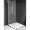 POLYSAN MODULAR SHOWER BLACK MS1 90cm pevná sprchová stena samostatná, profil čierny matný, sklo číre, MS1-90B