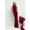ELEGANTNÉ DÁMSKE MAXI ŠATY S PÁSKOM NA VEČER BORDOVÉ 40 L