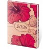 Diár 2026 týždenný vreckový A7 Vario Lyra - Hibiscus