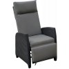 KONDELA Záhradné polohovacie kreslo, čierna/sivá, PAVIO