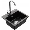 Granitový drez MEXEN MILO s kuchynskou batériou čierny/chróm