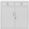 Kovová kancelárska skriňa so zásuvkami LENA, 900 x 900 x 400 mm, šedá