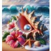 Norimpex diamantové malování Mušle s perlou 30 x 40cm