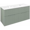 Sapho CIRASA umývadlová skrinka s dvojitým umývadlom 121x66x46cm, verde strip CR121-4444S-21