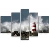 Sablio Obraz - 5-dílný Maják vo vlnách - 125x90 cm