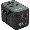 Verbatim World-to-World UTA-05 32120 Cestovný univerzálny adaptér, 2x USB-C PD, QC 4+ a 2x USB-A, 65 W, čierny
