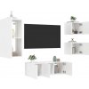 vidaXL 5-dielne TV nástenné skrinky s LED biele kompozitné drevo 3216825