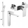 Sada batérií MEXEN ALEXA XVI - umývadlová batéria + sprchová batéria so sprchou chróm