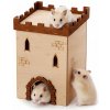 JK ANIMALS Hrad č. 1, drevený domček pre škrečky 9×9×14 cm