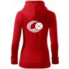 Florbal lopta - Mikina dámska trendy zipper s kapucňou - XS ( Červená )