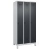 Šatňová skriňa C+P Cabo-Plus na nožičkách, 3 oddelenia, 900 x 500 x 1950 mm, sivá/čierno-sivá