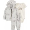 CARTER'S Set 3dielny mikina, tepláky, body kr. rukáv Gray Elephant neutral MFL 6m / veľ. 68