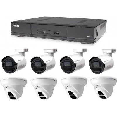Kamerový systém AVTECH 1x DVR DGD1009AV, 4x 2MPX Dome kamera DGC1004XFT a 4x 2MPX Bullet kamera DGC1105YFT (KSHDTV11)