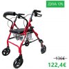 Rehafund Rf-615/c chodítko 4-kolesové pre seniorov DENVER PREMIUM červené