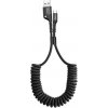 Baseus CATSR-01 Spring USB-USB-C pružinový, 1m, černý