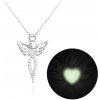 MINET JMAN0157SN45 - Svietiaci strieborný náhrdelník anjel s čírymi zirkónmi