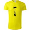 Gitara strom a lebka - Tričko z organickej bavlny - M ( Citrónová )