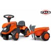 FALK 260C Baby Kubota ride-on traktor s prívesom, hrable a lopata