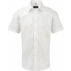 Russell Collection Pánska košeľa Oxford s kratkými rukávmi Biela