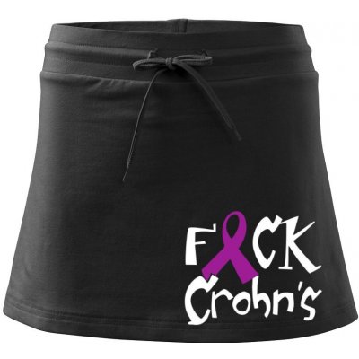 F*ck Crohns športová sukňa Two in One čierna