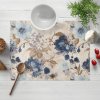 Biante Dekoračné prestieranie na stôl Parma PM-113 Modré kvety na smotanovom 30x40 cm