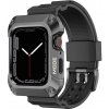 Lito [Box] Metal RuggedArmor puzdro + remienok (LS002) - Apple Watch 4 / 5 / 6 / SE / SE 2 (44mm) - Sivý