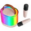 Verk 27503 Karaoke reproduktor Bluetooth, 2x bezdrôtový mikrofón, ružový