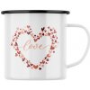 Plechový hrnček s potlačou Love in heart