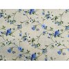 Dekoračná látka Kvety RAME modrá šírka 140 cm