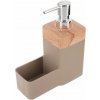 ORION BEIGE Wooden Dávkovač saponátu s organizérom 0,38 l hnedý UH