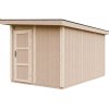 TIMBELA Záhradný domček prémiovej kvality 8,7m² + podlaha + asfaltové dlaždice Š412xL279xV239 cm - TIMBELA M904