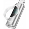 Adaptér/reduktor HOCO - meranie napájania LCD - USB-C samec na Lightning samica - strieborný