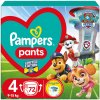PAMPERS Plienky nohavičkové Active Baby Pants Paw Patrol veľ. 4 (9-15 kg) 72 ks